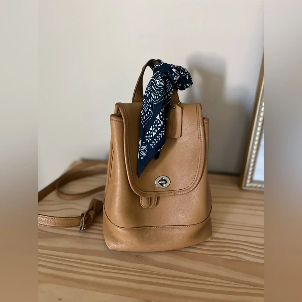 Coach Tan Leather Backpack